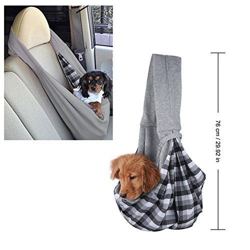 Pet Sling Carrier, Pets Travel Shoulder Bag for Dogs Puppy Cats Small Animals up to 10 Lbs, Breathable, Comfortable, Hands-Free, Reversible, Machine Washable (Grey)