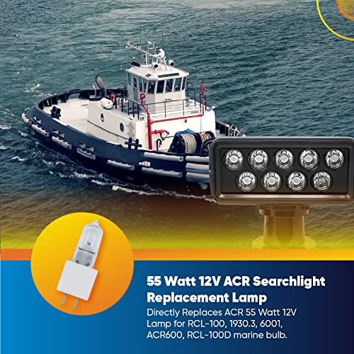 Halogen Light Bulbs 2 Pin Boat Spotlight Replacement for ACR 55 Watt