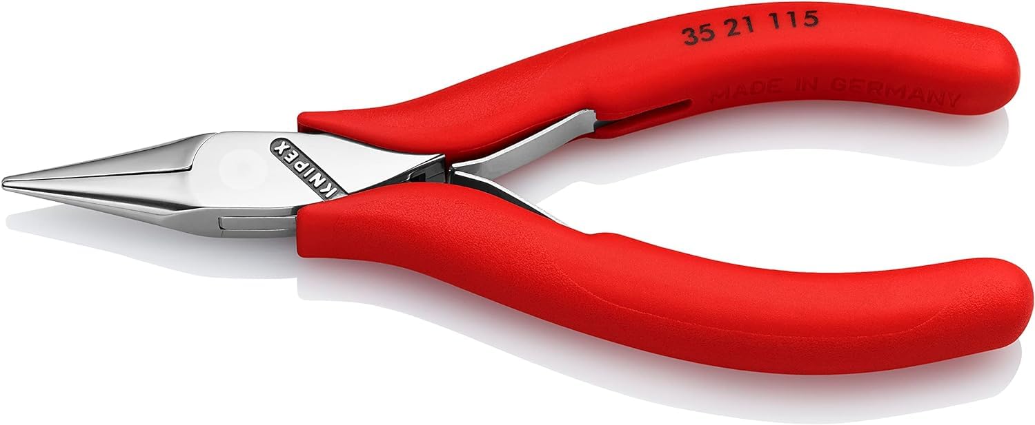 KNIPEX Electronics Pliers with Box Joint with Non-Slip Plastic Grips 115 mm, 35 21 115