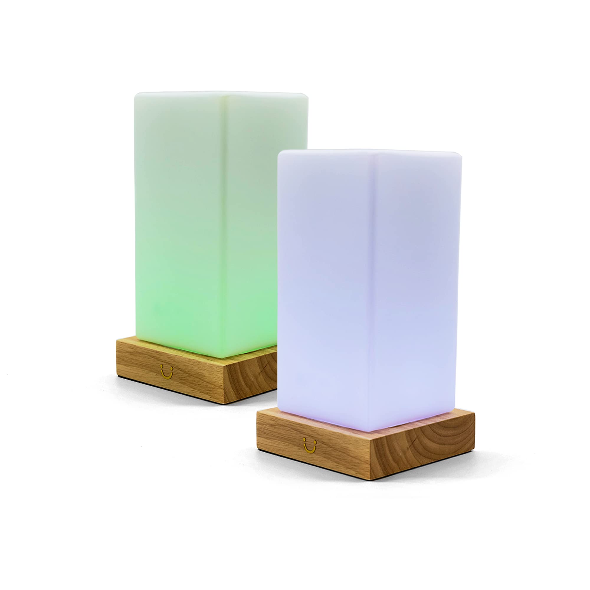 Photo 1 of LuvLink Tower Friendship Lamp v3 New WiFi Range - Bluetooth - Wood & Glass Design (Natural, Set of Two)
