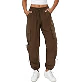 COPYLEAF Womens Parachute Cargo Pants with Pockets Quick Dry Hiking Pants Lightweight Water-Resistant Baggy Joggers