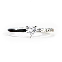 STORYJEWELLERY Purity Ring, Black Enamel Sterling