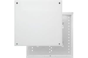 ON-Q Legrand - OnQ 14 Inch Cable Management, In-Wall 20-Gauge Media Box, Structured Wiring Enclosure with 2.5 Inch Openings for Wires, Glossy White, EN1400