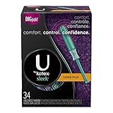 U by Kotex Sleek Tampons, Super Plus Absorbency, Fragrance-Free, 136 Count