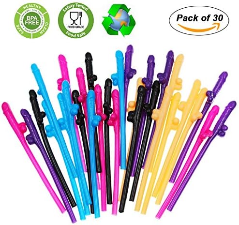 Bachelorette Drinking Straws - Bachelor Party Supplies - Bachelor Party Straw Upgraded Party Drinking Straws - 30PCS Fun Bachelorette Straw - for Naughty Party