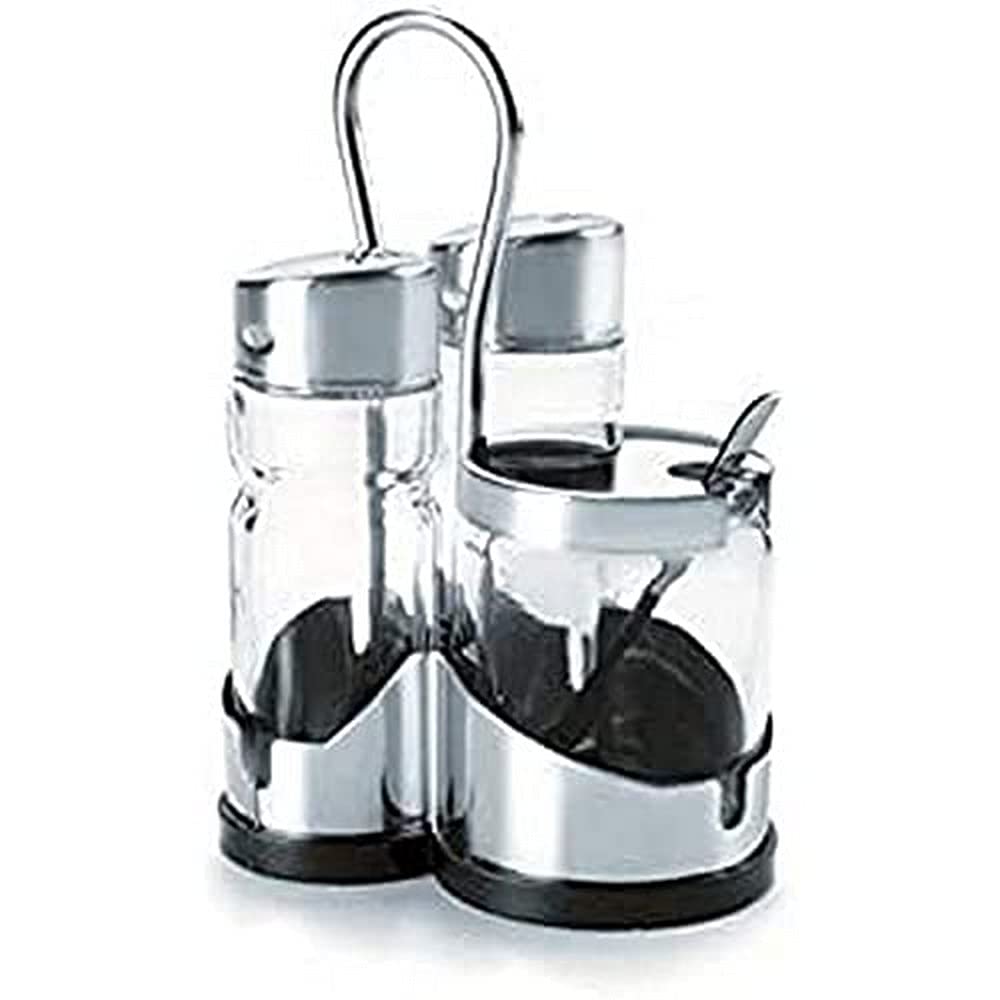 Lacor 62867 Salt-Pepper-Mustard Set, 30 x 30 x 30 cm, Silver