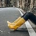 DKSUKO Rain Boots for Women Waterproof Elastic Wellington Boots (8 B (M) US, Yellow+ Elastic)