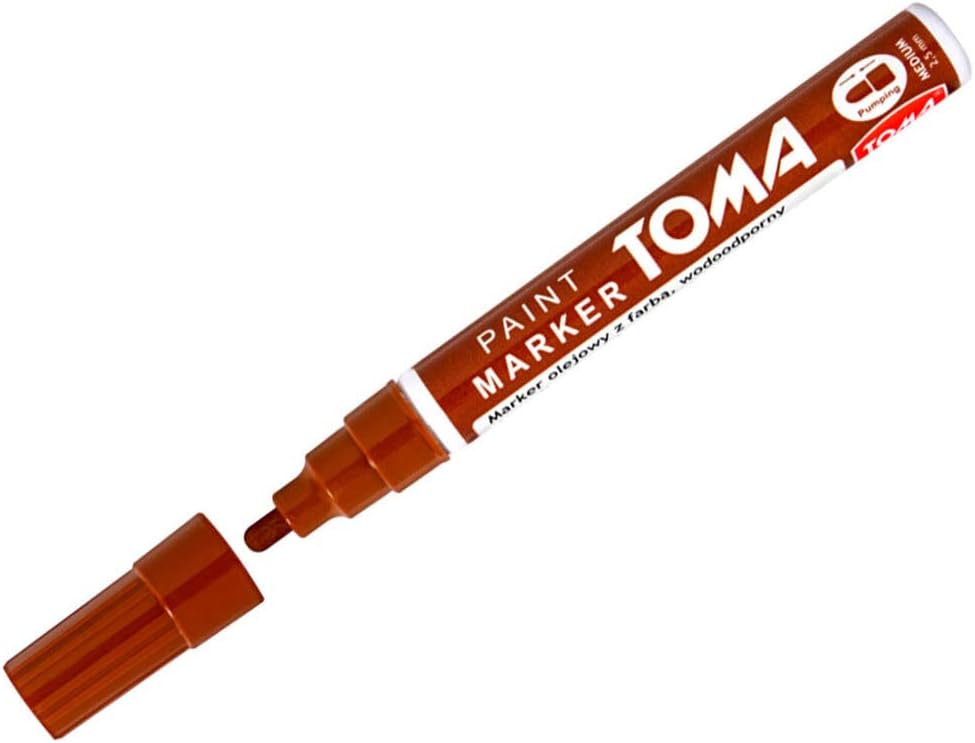 SolaDirect Marker Pen Universal Waterproof Permanent Oil Based Paint for Car Tyres, Arts & Crafts (Brown)