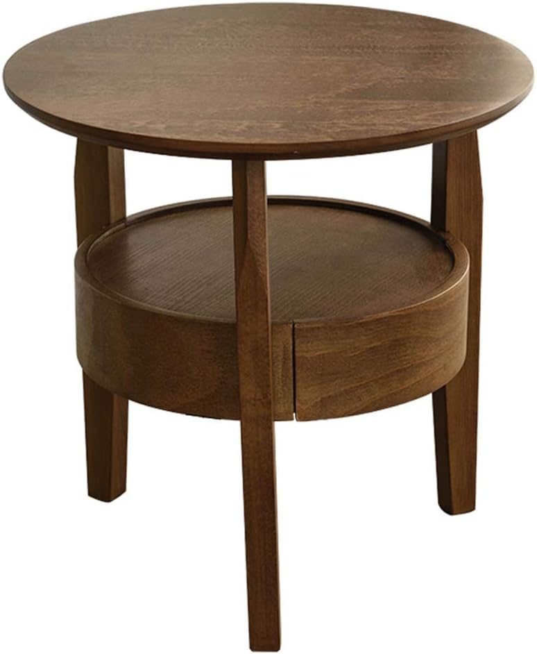 Amazon Com Solid Wood Side Table With Drawers Double Storage