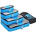 Chameleon PACKING CUBES for Travel -4 Piece Set Luggage Organizers with Shoe Bag (Ocean Blue)