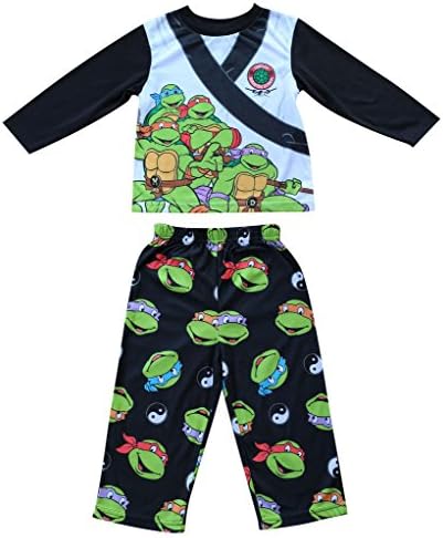 Toddler Ninja Turtles Pajamas Costume Shirts Pants 2PCS - Black &amp; White (Size: 3T)