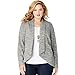 Just My Size Women's Plus Size French Terry Flyaway Cardigan, Ebony Space Dye, 2X
