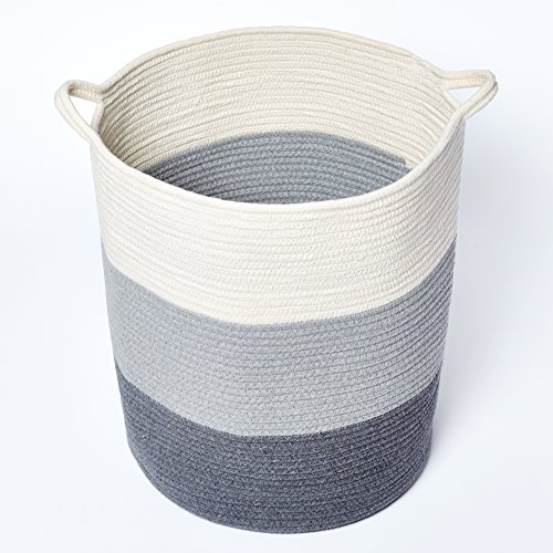 Rope Basket Storage Hamper for Toys, Clothing, Laundry, Baby, Blanket