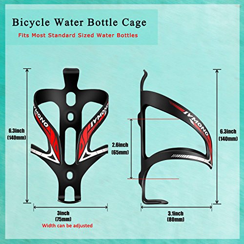 IACTIVE Bike Water Bottle Holder, Bicycle Alloy MTB Side Load Water Bottle Cage Bicycle Anti Rust Lightweight Bottle Brackets for Cycling Outdoor Sports (2 Pack) (Red)