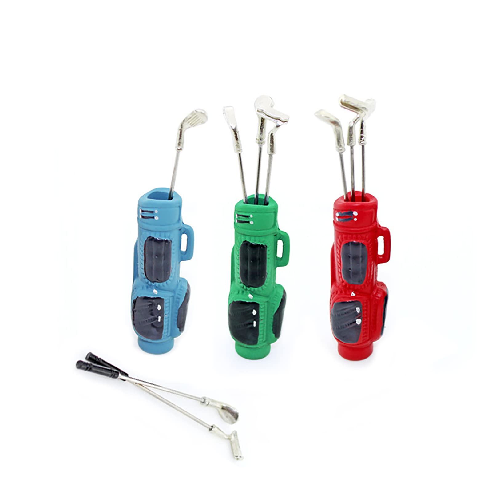 WANGCL 3Set Miniature Golf Clubs Dollhouse Accessories for 1/12 Barbie Dollhouse Lundby Dolls House Dolls House Miniature