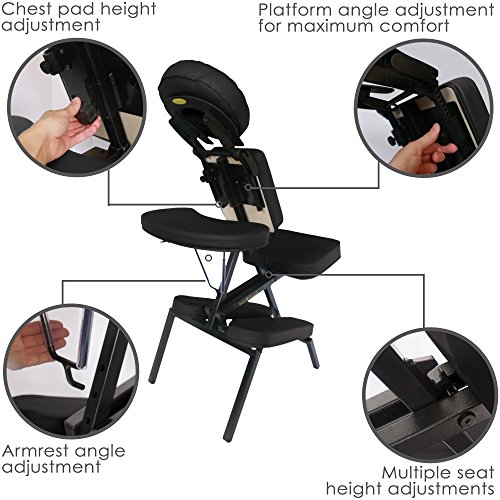 Inner Strength Portable Massage Chair Package Element Incl Deluxe Adjustable Face Cradle Pillow Soft Carrying Case