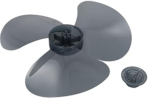 EHLIVHALL 12 Inch Plastic Fan Blade Replacement Parts Three Leaves Fan Blades Compatible with Standing Pedestal Floor Wall Table Electric Cooling Fan Home Office Use(Transparent Black)
