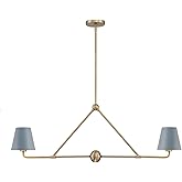 Crystorama Xavier 2 Light Vibrant Gold + Blue Linear Chandelier