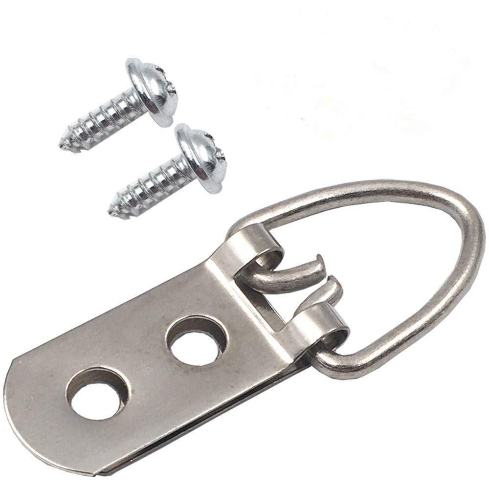 D Ring Picture Hangers, 50-Pack Heavy Duty Hanging Picture Frame Hangers, Double Hole with Screws(50-Pack D Ring) โ image 1