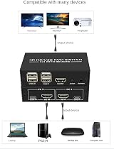 XYKJOBC 4K HD USB KVM Switcher 2 In 1 Out HDMI Type-C Share Monitor Printer view 5