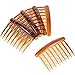 Gejoy 12 Pieces Plastic Teeth Hair Combs Tortoise Side Comb Hair Accessories(Black, Dark Brown)