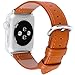 5 Colors for Apple Watch Bands 38mm, Fullmosa Yona Calf Leather Replacement Band/Strap with Stainless Steel Clasp for Apple Watch Series 1 2 3 Sport and Edition Versions 2015 2016 2017,Light Brown