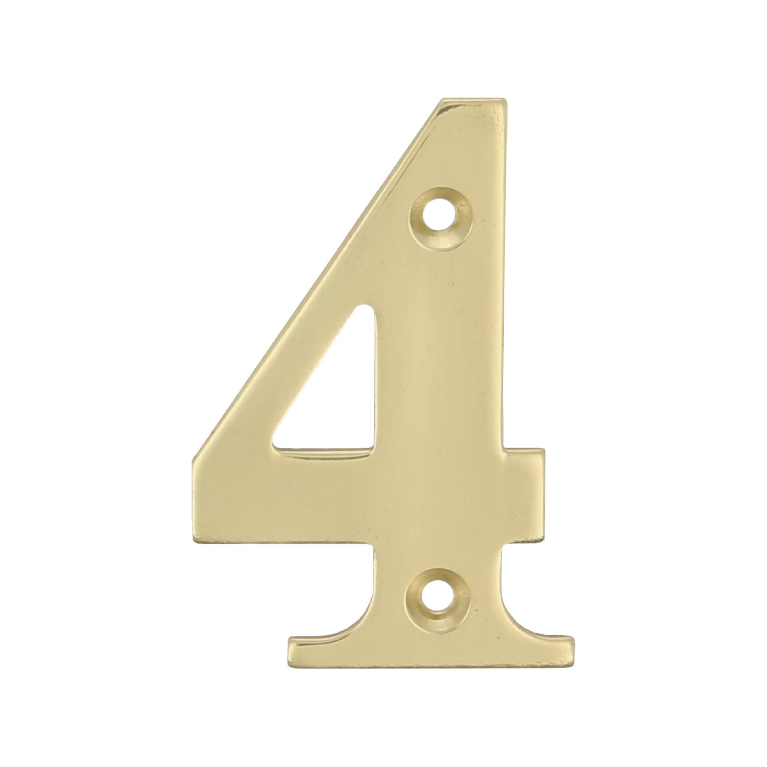 Amig | Number 4 Polished Brass Hole for Screws Interior and Exterior | 100 mm | for Portals, Walls or House Facades | Gold Finish
