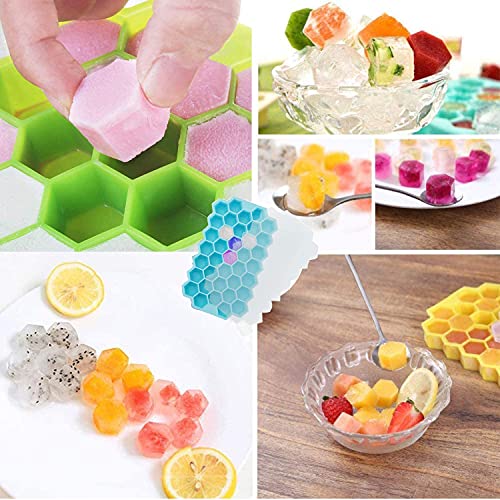 Ice Cube Trays, Silicone Ice Cube Molds with Lids, Reusable Ice Maker 74-Ice Trays BPA Free, for Whiskey, Cocktail, Jelly and Chocolate Stackable, Flexible, Safe Ice Cube Tray, Easy to Release