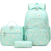 ETAISHOW 3Pcs Daisy Backpack for Girls with Lunch Box Kids School Bag with Lunch Bag Bookbag for Elementary School