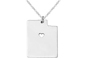 Meiligo 18K Gold Silver Country Map Charm Pendant State of Utah Map Necklace Jewelry