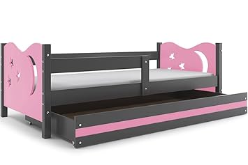 Cot For Child Nicolo 160 X 80 Pink Bed With Underbed Storage