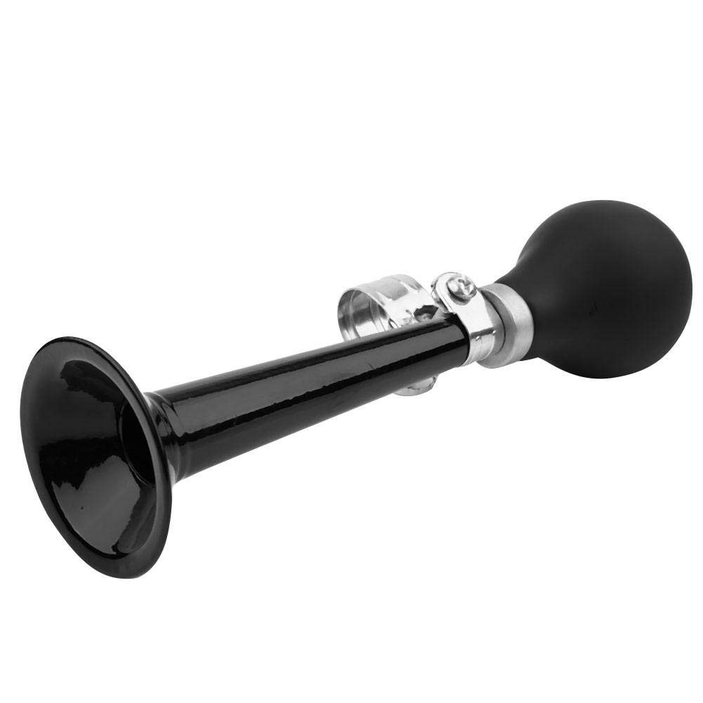 Bicycle Horn,5 Colors 2.2inch Portable Retro Cycling Metal Air Horn Rubber Squeeze Bulb,Non-toxic Durable with a Metal Mount for Bicycles Mountain Bikes etc(Black)