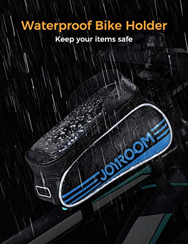 joyroom Bike Phone Mount Bag-Waterproof Bike Front Frame Handlebar Bag Bike Phone Holder Case Bicycle Accessories Pouch Sensitive Touch Screen Compatible with iPhone 11 XS Max XR 8 Plus Below 6.7\