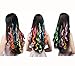 FESHFEN 12 Pcs 12 Colors Full Color Curly Wave Clip on in Hair Extensions Hair Pieces 18 Inches Long Remy Hair Colored Party Highlights DIY Hair Accessories Extensions for Kids Grils Women