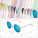 LianSan Classic Retro Metal Frame Round Circle Mirrored Sunglasses for Men and Women Glasses 3447 Sky Blue Glass Lens