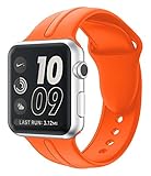 Sundo Apple Watch Band Silicone 38mm 42mm, Iwatch Replacement Wrist Strap Bracelet Band for Apple Watch Nike+ Sport Edition Series 1 Series 2 Series 3 Size S/M M/L