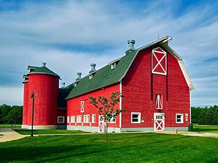 Amazon Com Photography Poster Indiana Barn Sky Clouds 24