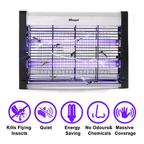 Electric Indoor Bug Zapper, ABsuper Indoor Mosquito Fly Insect Killer 20W 6000sq.ft Coverage for Home Garden Stable Warehouse