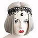 Halloween Gothic Lolita Flower Black Lace Elastic Hair Band Crown Headband Party Headwear (FD-07)