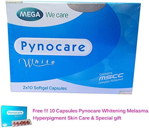 Gift Set : 100 Capsules + 10 Capsules Pynocare Whitening Melasma Hyperpigmentation Skin Care [Get Free Tomato Facial Mask ]
