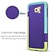 TILL for Galaxy S6 Case, TILL[TM] 3 Color Hybrid Dual Layer Shockproof Case Extra Front Raised Lip Soft TPU & Hard PC Bumper Protective Case Cover for Samsung Galaxy S6 G9200 GS6 [Purple/Blue/Green]