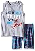 Kids Headquarters Boys' Little 2 Piece Set-Graphic Tank Top with Swim Short, Gray, 5