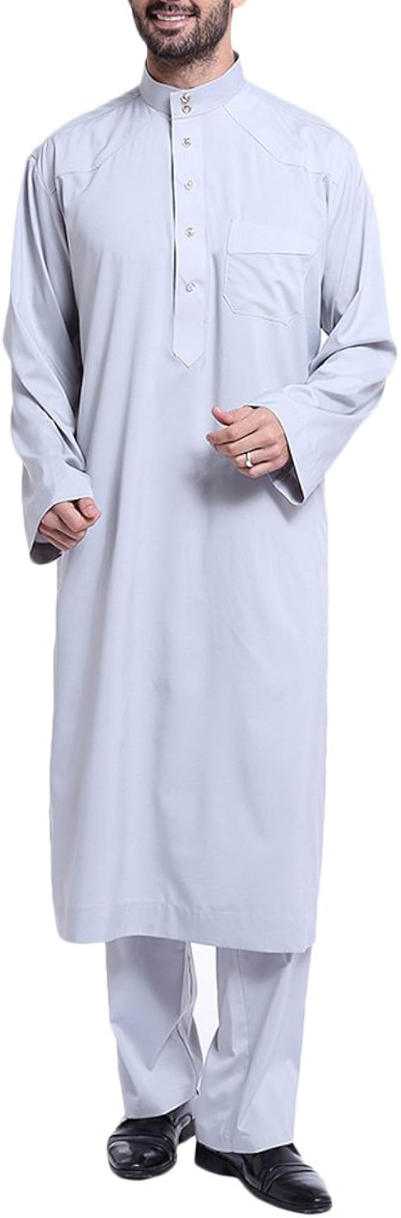 Amazon Zhuhaitf ファッション エスニックコスチューム Sets イスラム教徒 アラブ 中東 メンズ フルの長さ 通気性の ドバイ イスラム ローブ 2 Piece メンズ 通販