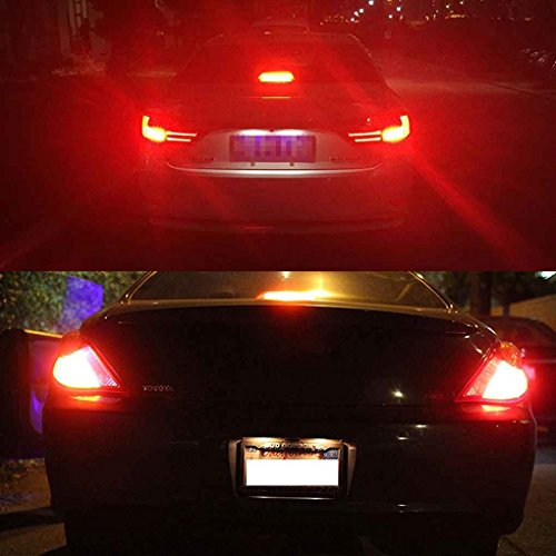 Egal 2pcs/kit 7443 5630 Chip 12SMD Red Flashing Strobe Blinking Alert Safety Brake Tail Stop Light Bulbs Lamps