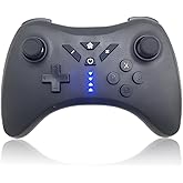 PowerLead Pro Controller for Wii U, Wireless Controller Gamepad for Wii U Rechargeable Game Controller Joystick - Black