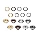 Pangda 200 Set Grommets with 3 Pieces Grommet Tools for Canvas Clothes Leather, 1/4 Inch