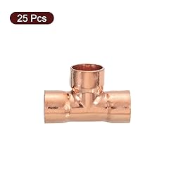 uxcell 25Pcs 1/2" x 1/2" x 1/2" Copper Reducing Tee