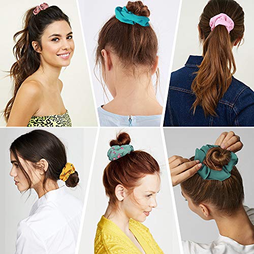 4 Scrunchies+Cehomi+Chiffon+Scrunchy+Ponytail