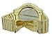 Men's Totally Iced Out Gold Tone Hip Hop Bling Bling Watch-Over Size