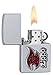 Zippo Flame Emblem Pocket Lighter, Satin Chrome